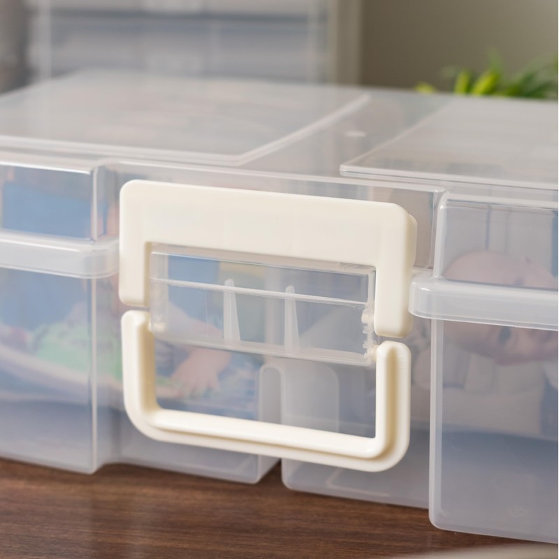 IRIS USA 4" x 6" Photo Storage Box Craft Keeper,
