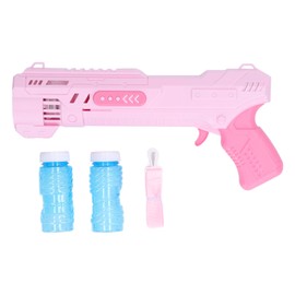 8 Hole Bubble Machine Outdoor Electric Handheld Space Style with Light Music Bubble Blower for Children Pink