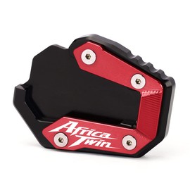 Modeer Compatible with CRF1100L Africa Twin 2019-2024 Motorcycle Kickstand Foot Side Stand Extension Pad Support Plate Pedal CRF 1100 L Accessories (red)