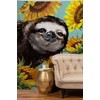 Society6 Big Nose Work Sneaky Sloth with Sunflowers Tapestry, 50"