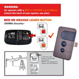 Garage Door Opener Remotes for All Sears Craftsman Chamberlain Liftmaster Garage Door Opener with Red or Orange Learn Button 2 Pack
