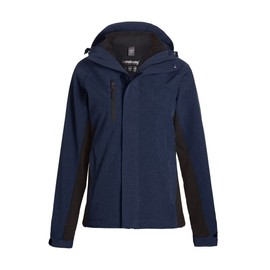 Landway Ladies Gravity Long Sleeve Full-Zip Relaxed fit 3-In-1 System Soft-Shell Jacket - 7712 - Heather Deep Blue/black - L
