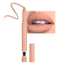 Matte Nude Lip Liner And Lipstick Set With Built-in Sharpener, Highly Pigmented, Waterproof, All-Day Wear. Smooth And Creamy 2-In-1 Lip Crayon Pen For Women