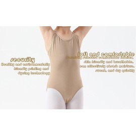 Holimaid Ballet Leotards for Girls Lightweight Breathable Adjustable Strap Comfortable Fitting Quick Dry Durable Dance Undergarment Nude Costume for Gymnastics and Dance Activities (NUDE, 3-5 Years)