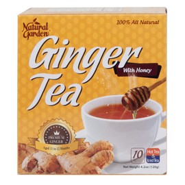 Natural Garden 100% All Natural Ginger Tea with Honey 10 Sachets - 6.3oz