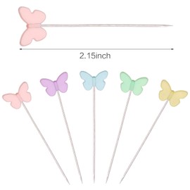Elisel 200 pcs Multicolor Straight Pins Straight Quilting Pins Craft Positioning Pins Fixed Sewing Marker Needle for Crafting Dressmaker and Other Crafts Making (Butterflies)