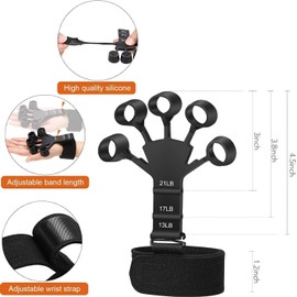 2 Stück Finger Extensor Exerciser Fingertrainer Verstellbarer Silikon Handtrainer Grippy Finger Trainer für Verbessert Die Funktion Und Bewegung Der Finger