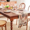Boho Table Runner with Tassels Macrame Cotton Linen Table Runner