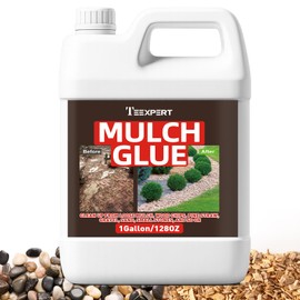 Teexpert Rock Mulch Glue for Landscaping – 1 Gallon Outdoor Adhesive for Stone, Bark, Pine Straw & Pea Gravel | Strong Bond for Patios,Walkways,Driveways & Yards