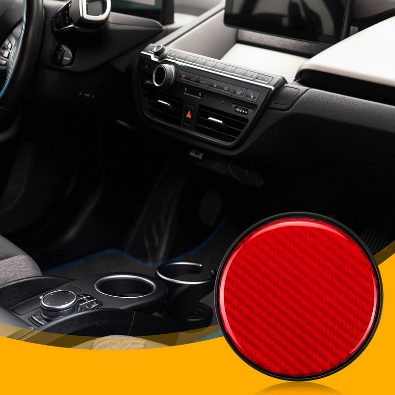 Bojueshaw 2pcs Carbon Fiber Car Cup Pad,Shiny Diamond Anti-Slip Beverage