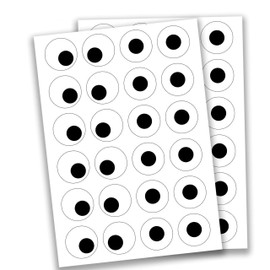 Papierdrachen 48 Eye Stickers – for Decoration and Crafts of Faces and Animals – 4 cm Diameter – Various Stickers