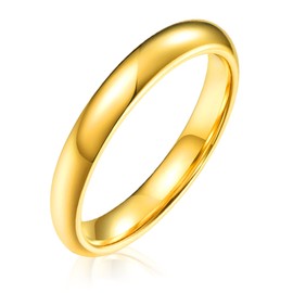 AURSTORE Men's / Women's Ring Stainless Steel Engagement Wedding 4 mm Size 51-65, Stainless Steel