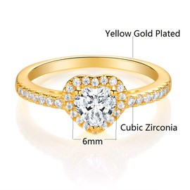 MDFUN Luxurious Gold Plated Cubic Zirconia Infinity Love Solitaire Promise Eternity Ring (gold-plated-brass, 7)