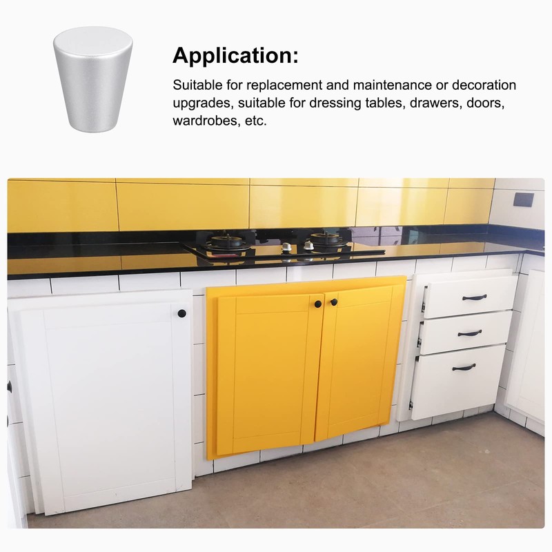 sourcing map 20x23mm Drawer Knobs, 4pcs Aluminum Alloy Wardrobe Pull