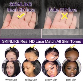 BEEOS 13x4 SKINLIKE Real HD Lace Frontal Only, Pre Plucked 0.10mm Ultra-thin HD Lace 180% Density Body Wave Vivid Clean Hairline Bleached Knots Brazilian Human Hair 20 Inch