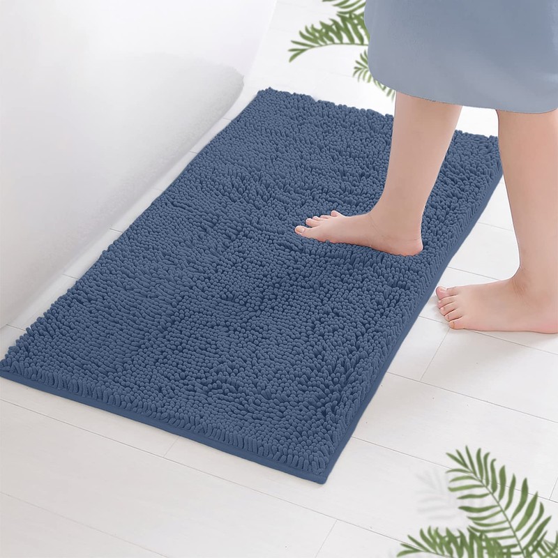 LuxUrux Bath Mat, Extra-Soft Plush Non-Slip Bathroom Rug, Luxury Chenille