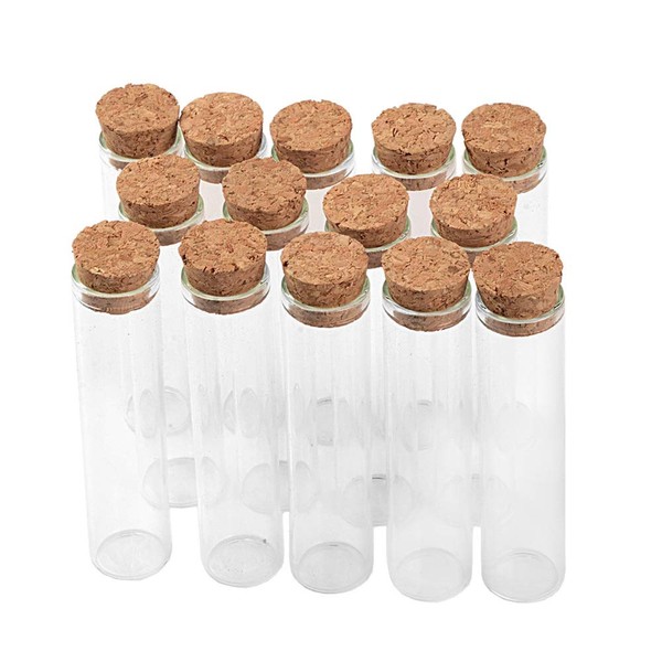 50pcs 18x80mm 13ml Corked Glass Test Tubes Applicable to Science Experiments, Holiday Gifts, Candy Store