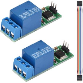 Youmile 2pcs DC 6-24V Low Pulse Trigger Board Bistable Self-Locking Switch Flip Flop Relay Low Pulse Trigger Board with Dupont Cable