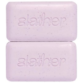 Slather Exfoliating & Smoothing Bar (2 Pack) – Retinol Body Bar for KP, Dry & Textured Skin – Hydrating, Smoothing, Gentle Exfoliation – Safe for Sensitive Skin – Light Lavender Scent