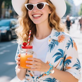 PLwelth Shell Starfish Bracelet for Women Natural Stone Conch Bracelet Seashell Charm Bracelet Cute Pearl Bracelets Statement Summer Beach Jewelry Accessories Gifts for Holiday Vacation Party