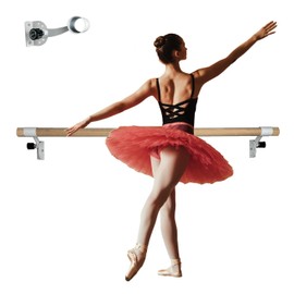 Athletic Bar Ballet Barre 3 FT Long 2.0” Diameter Traditional Ballet Bar Wall Mounted with 5 Adjustable Height Stretch Bar Dance Bar, Ballet Brackets Included for Home/Studio Ballet Equipment White