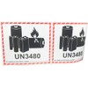 Caution Lithium Battery Labels UN3480 4.5 x 5 Inch 500