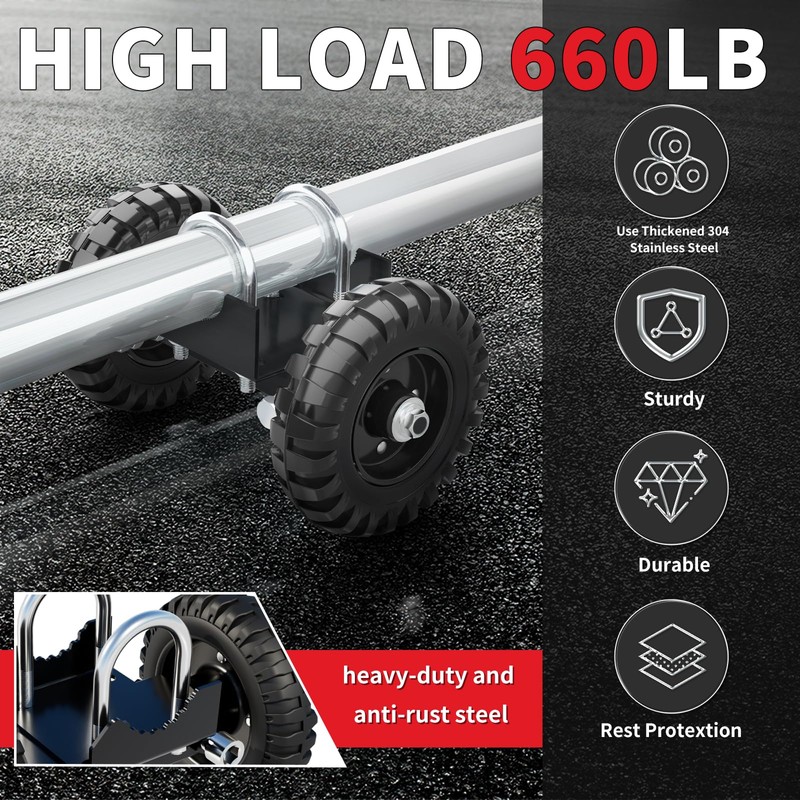 USCaster Rolling Gate Wheel 8inch,for Driveway Chain Link Fence Metal