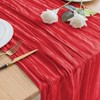 Asee'm Fall Table Runner Cheesecloth 10FT Red Boho Gauze Fabric