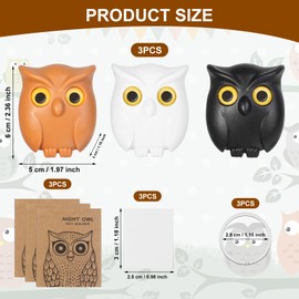3Pcs Magnetic Key Holder, No-Punch Wall Key Hook Storage, Keyhook Storage Ornament Owl Key Holder, Wall Mounted Owl Keychain Holder 3 Color, Key Storage at The Entrance of The Foyer