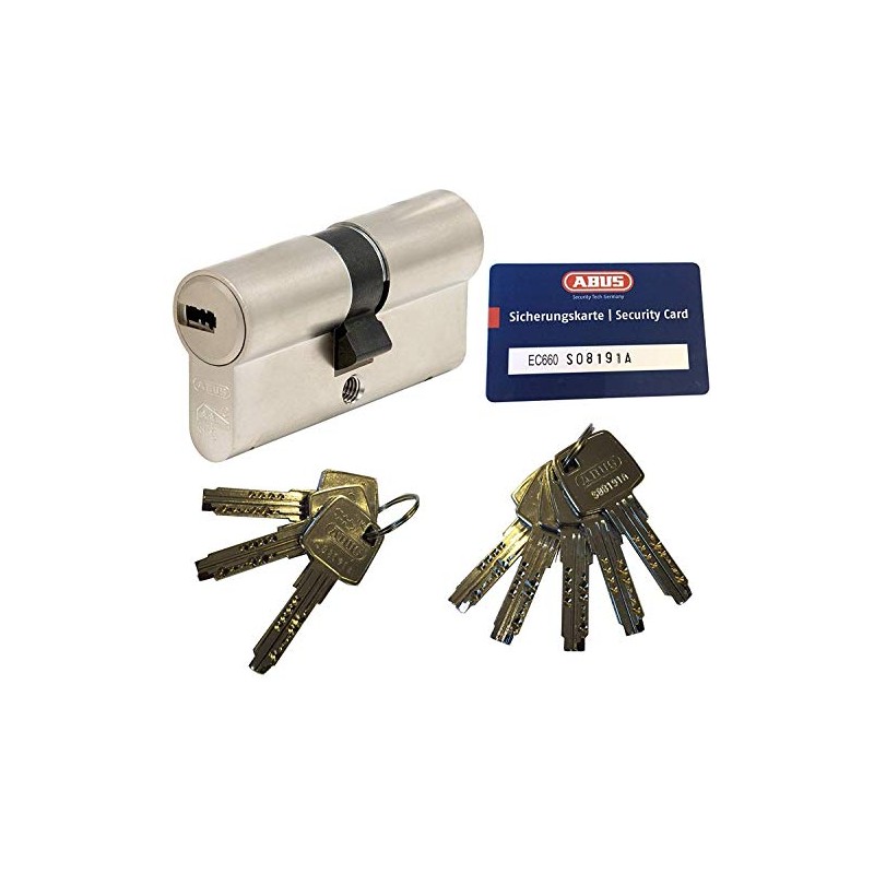 ABUS EC660 Profil-Doppelzylinder Länge (a/b) 30/30mm (c=60mm) mit 8 Schlüssel,