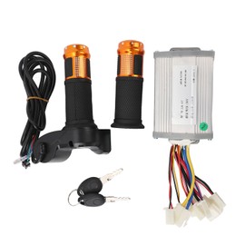 36V 1000W Motor Controller Aluminum Alloy Rubber Electric Bike Controller Throttle Grip Kit with 2 Keys for Electric Tricycle Motorcycle Modification