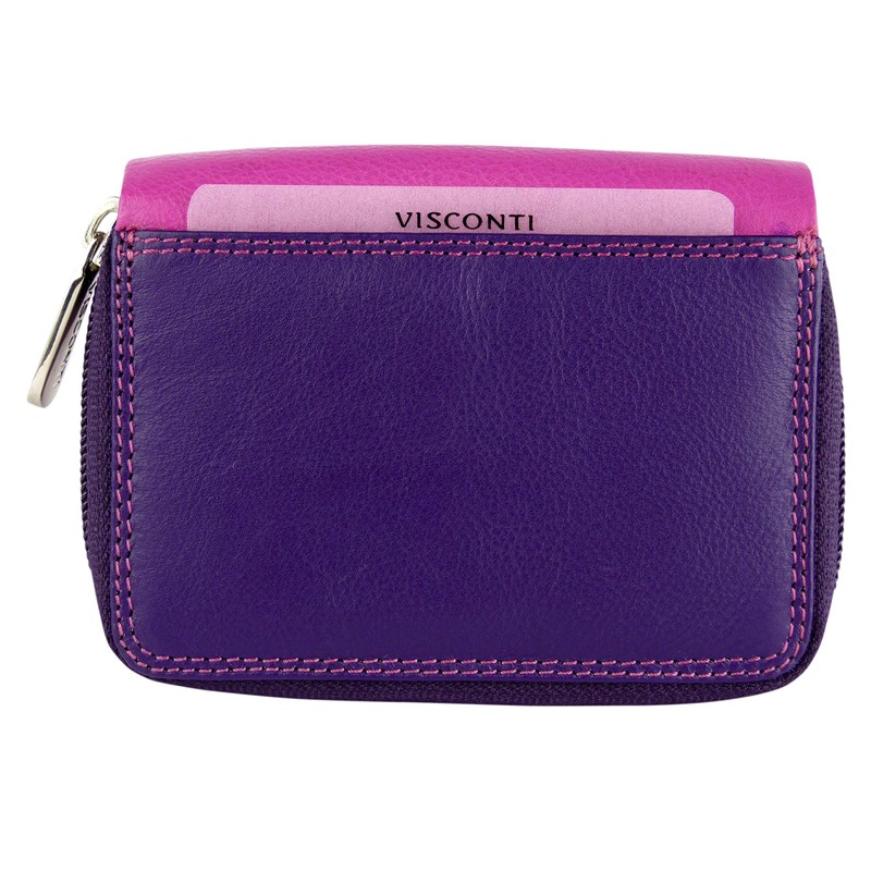 VISCONTI Ladies Compact Leather Purse/Wallet Gift Boxed Bright Colours (Shades