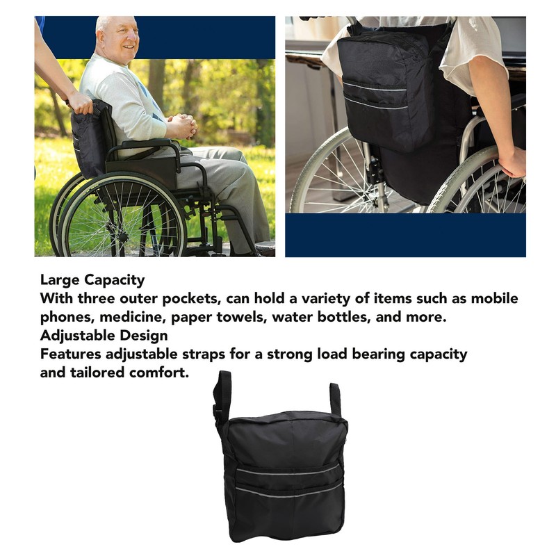 Wheelchair Backpack Oxford Cloth Large Capacity Versatile Adjustable Wheelchair Bag