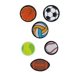 Sports Ball Iron-On Patch Set for Kids Soccer Basketball Tennis Volleyball & Football Embroidered Patches DIY Woven Appliques for T-Shirts Jackets Backpacks