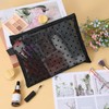 Ymapinc 3pcs Heart Printed Mesh Makeup Bag Set Portable Travel