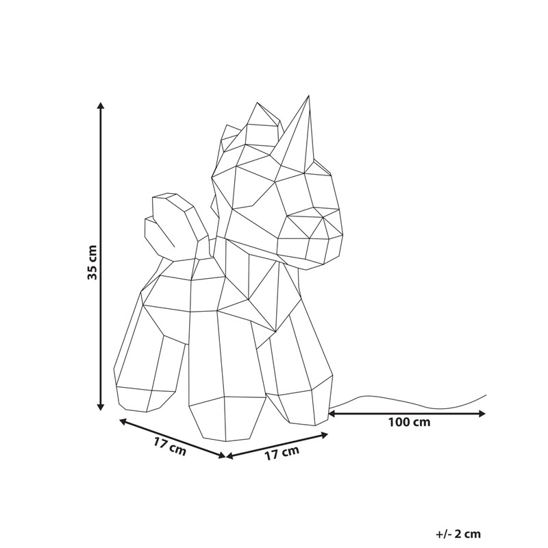Decorative LED Plastic Colourful Unicorn with USB Port 35 cm