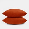 Sienna Matt Velvet Burnt Orange Cushion Covers, Pack of 2