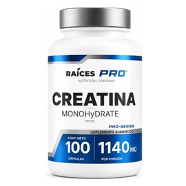 Creatina Monohidratada Raíces Pro 100 Capsulas Sin Sabor