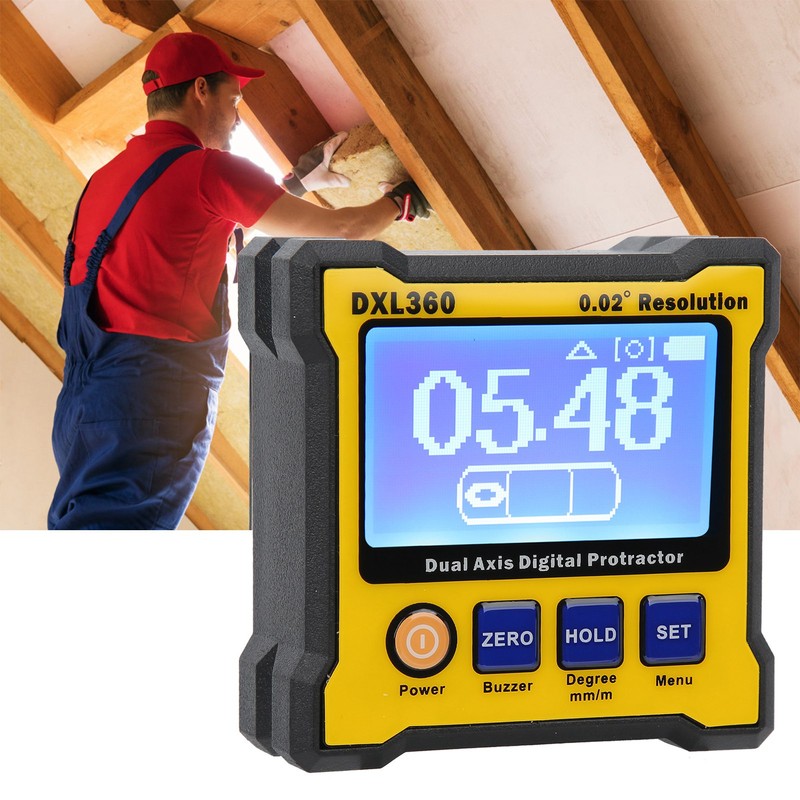 DXL360 Dual Axis Digital Protractor Electronic Inclinometer with Magnetic 100‑240V