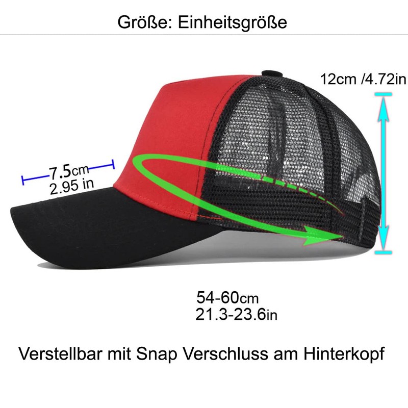 Yixda Snapback Unisex Trucker Cap Men Women Adjustable Mesh Baseball