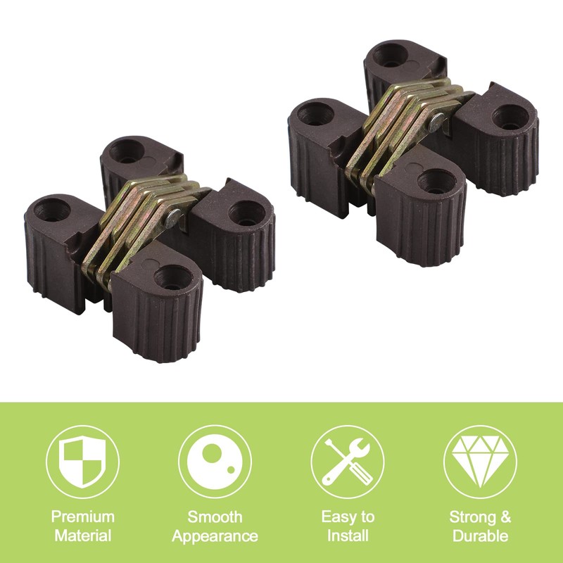 UFURMATE Concealed Hinges, 6PCS Plastic Folding Invisible Barrel Cross Hinges