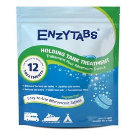 Enzytabs Holding Tank Treatment for RV, Marine, Camping, Billions of Enzyme Producing Bacteria Reduce Bad Odors and Liquefy Solids, 12 Treatments (12 Tablets)