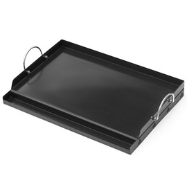 Onlyfire Universal BBQ Griddle with Handles for Charcoal/Gas Grills, Ceramic Coated Non-stick Flat Top Griddle for Outdoor Cooking, 23" x 16"