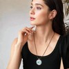 GAUEIOUR Blue Rose Necklace Rotating Two-Sided Pendant Necklaces Copper for