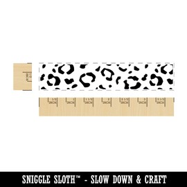 Leopard Spots Animal Print Pattern Rectangle Rubber Stamp for Stamping Crafting - 3.75in Large