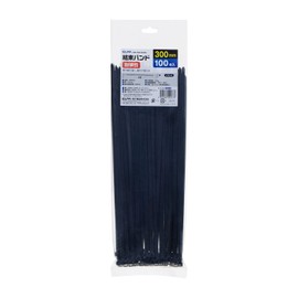 ELPA KBF-S300100 (BK) Cable Ties, Weather Resistant, 11.8 inches (300 mm), Black