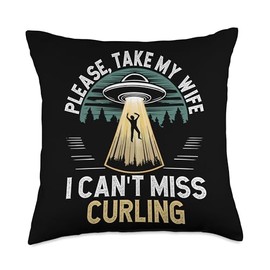 Curling Player Curler Sport Lover Curling Stone Throw Pillow