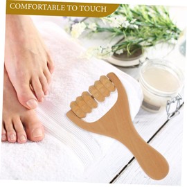 Baluue 2pcs Wooden Handheld Massage Roller Ergonomic Body for Feet Neck and Face Relief Smooth Design for Soreness Relief Relaxation