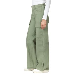 kensie Jeans for Women High Rise Cargo Pants with Tab Bottom 27.5-Inch Inseam, Palm Green, 6