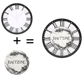 25cm Round Decorative Iron Clock for Living Room with Roman Numeral Facesheet size: 10 inch, color: White
